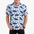 thumbnail image 1 of Rateoe Whale Pattern Men's Short Sleeve Polo Shirts, Golf Polo Shirts Short Sleeve Performance Moisture Wicking Dry-3X-Large, 1 of 6