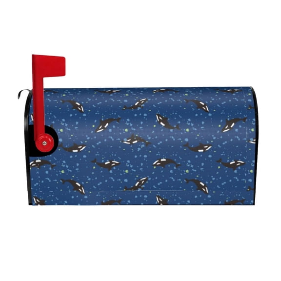 Rateoe Whales Swim Printed Mailbox Covers - Easy to Install Fall, Winter, Spring, Summer Mailbox Cover - Weather and UV-Resistant Mailbox Decor - Mailbox Magnetic Covers-