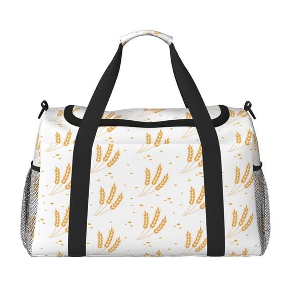 Rateoe Wheat Pattern Gym Bag for Women, Duffle Bag for Travel with Wet Pocket, Carry on Weekender Bags for Women, Water Resistant Travel Bag Duffel Bag