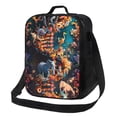 thumbnail image 1 of Rateoe Whimsical Animal Spiral Lunch Bag Reusable Lunch Box with Shoulder Straps for Men Women Insulated Portable Lunchbox for adults Suitable for School Work Picnic, 1 of 7