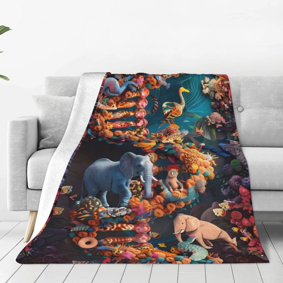 Rateoe Whimsical Animal Spiral Print Fuzzy Fleece Throw Blanket Extra Large,Super Soft,Fluffy and Warm Blankets for Couch,Bed,All Season Use (60"x50")