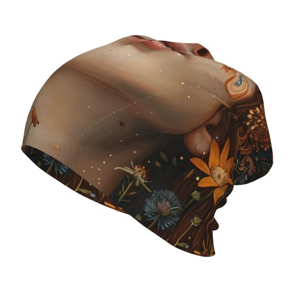 Rateoe Whimsical Flower Crown Maiden Kids Beanie Warm Knit Beanie Hats Boys Girls Winter Hat Soft Slouchy Hats for Kids