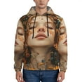 thumbnail image 1 of Rateoe Whimsical Flower Crown Maiden Pattern Mens Hoodie, Pullover Hooded Sweatshirt, Kangaroo Pocket Hoodie Ideal for Daily Wear, Travel and Home-X-Large, 1 of 7