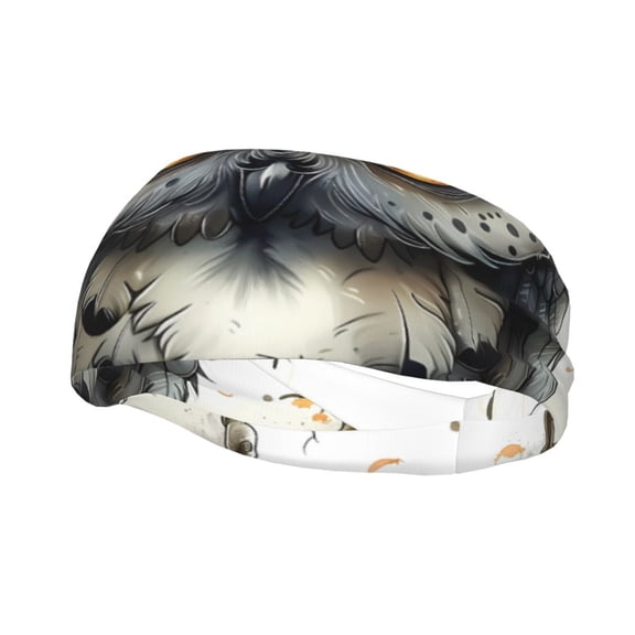 Rateoe Whimsical Owl On Branch Pattern Sports Headbands ,Moisture Wicking Workout Headband, Sweatband Headbands for Running,Cycling,Yoga,Hairband for Women and Men