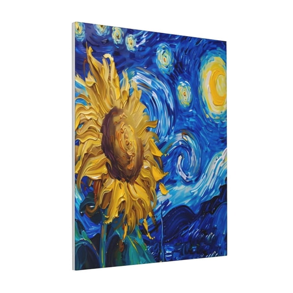 Rateoe Whimsical Sunflowers Night Sky Pattern Decorative Picture – Unique Modern Wall Art, Ready-to-Hang Canvas Print for Home (Vertical)