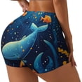thumbnail image 1 of Rateoe Whimsical Underwater Fantasy Printed Power Workout Shorts for Women Tummy Control Squat Proof Ribbed Thick Seamless Scrunch Active Short-X-Large, 1 of 8