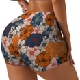 thumbnail image 1 of Rateoe Whimsical peony blossom Printed Power Workout Shorts for Women Tummy Control Squat Proof Ribbed Thick Seamless Scrunch Active Short-Small, 1 of 8