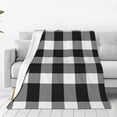 thumbnail image 1 of Rateoe White And Black Plaid Print Fuzzy Fleece Throw Blanket Extra Large,Super Soft,Fluffy and Warm Blankets for Couch,Bed,All Season Use (60"x50"), 1 of 8