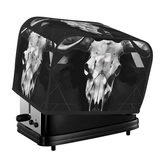 Rateoe White Black Sheep skull Pattern Toaster Covers 2 Slice Wide Slot,Bread Machine Cover,Bread Dust Cover & Fingerprint Protection,Appliance Covers