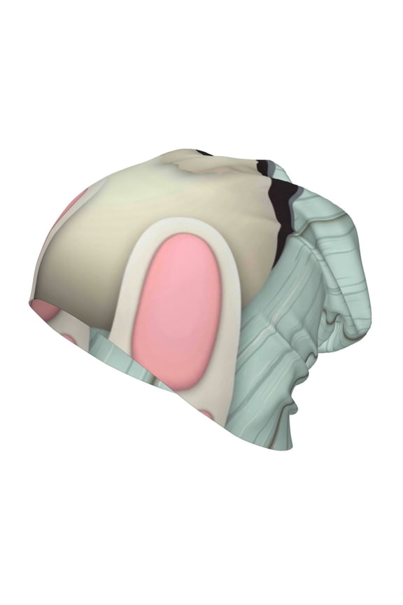 White Bunny Bottom And Easter Eggs Kids Beanie Warm Knit Beanie Hats Boys Girls Winter Hat Soft Slouchy Hats for Kids