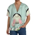 thumbnail image 1 of Rateoe White Bunny Bottom And Easter Eggs Print Mens Front Pocket Hawaiian Shirts Casual Shirts Short Sleeve Button Down Beach Tropical Shirts-Medium, 1 of 5