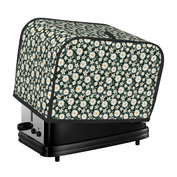 Rateoe White Daisies and Bee Pattern Toaster Covers 2 Slice Wide Slot,Bread Machine Cover,Bread Dust Cover & Fingerprint Protection,Appliance Covers