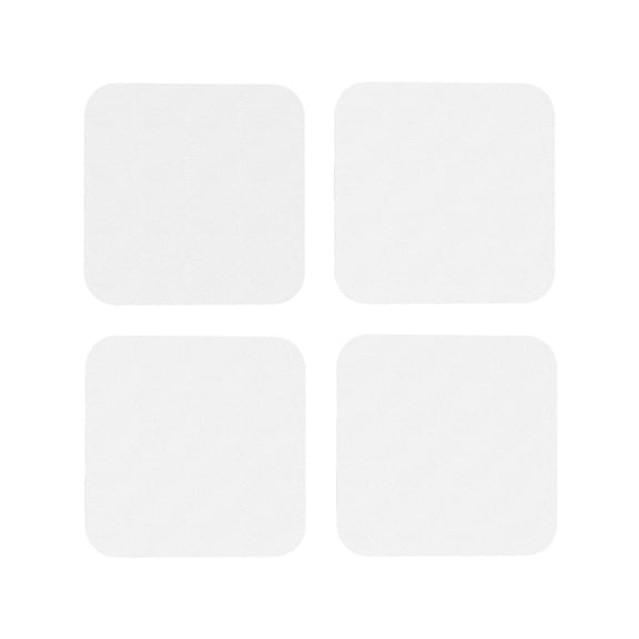 Rateoe White Drawing Drink Coasters Set of 4 Leather Coasters Spill Protection for Table Desk,Durable and Non Slip Leather Coaster ,4 Inches Drink Mats-Square