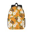 thumbnail image 1 of Rateoe White Floral and Butterflies Pattern Student Backpack Water-resistant Backpack 15-inch Laptop Backpack Lightweight Adjustable School Backpack, 1 of 6