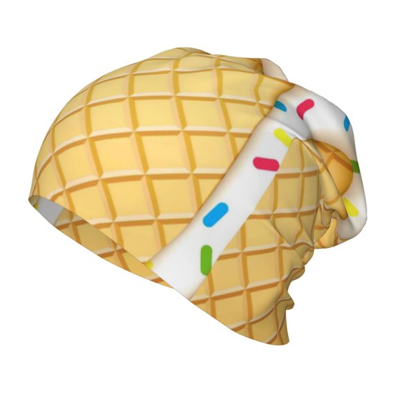 Rateoe White Ice Cream Kids Beanie Warm Knit Beanie Hats Boys Girls Winter Hat Soft Slouchy Hats for Kids