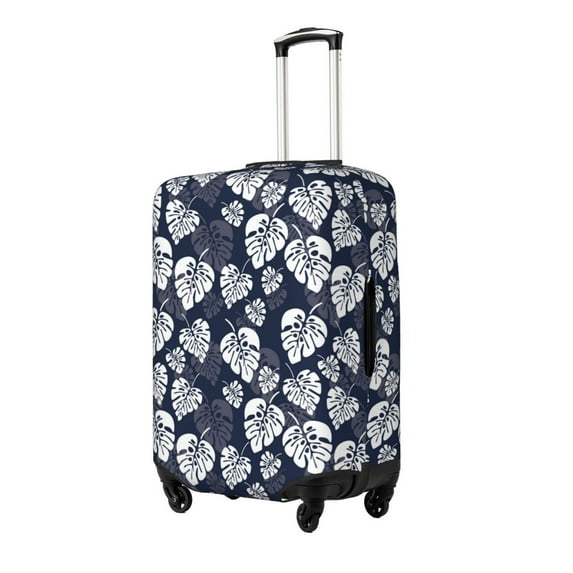 Rateoe White Leaves Printed Luggage Cover, Suitcase Protector Fits 18-32 Inch Luggage-Large