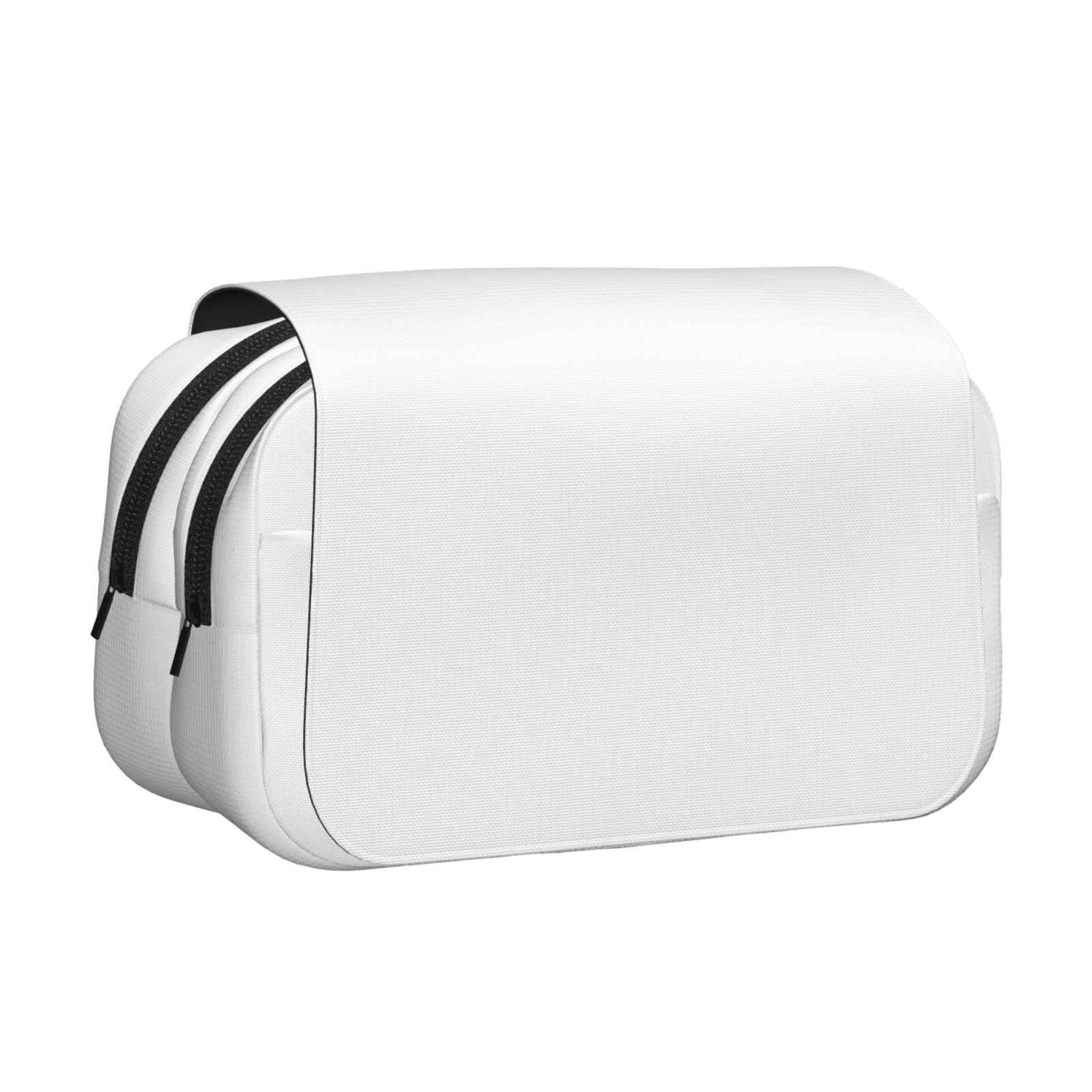 Rateoe White Pattern Double Clamshell Pen Case, Storage Organizer with Two Zipper Compartments– Holds Up to 50 Pencils & Pens