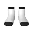 thumbnail image 1 of Rateoe White Pattern Quarter Crew Socks,Toe Seamed Ankle Socks,Cotton Cushioned Breathable Athletic Crew Sports Socks, 1 of 7