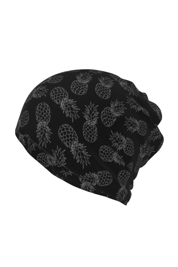 White Pineapples Cotton Slouchy Beanie Hat for Men/Women,Lightweight Oversize Large Thin Skull Cap Night Sleeping Cap
