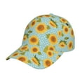 thumbnail image 1 of Rateoe White Polka Dot Sunflower A Pattern Baseball Cap Outdoor Cap Mountain Dad Hat - Unstructured Soft Cotton Cap-Adjustable UV Protection Cap, 1 of 6