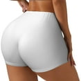thumbnail image 1 of Rateoe White Printed Power Workout Shorts for Women Tummy Control Squat Proof Ribbed Thick Seamless Scrunch Active Short-Small, 1 of 8