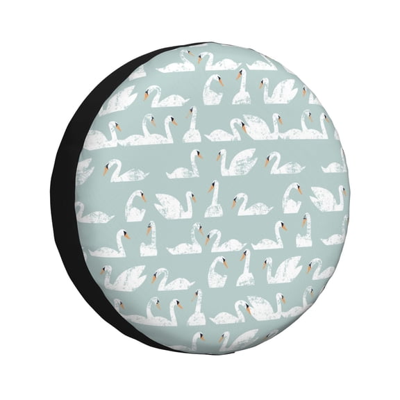 Rateoe White Swan Pattern Tire Cover Wheel Protectors Weatherproof Wheel Covers Universal Fit for Trailer Rv SUV Truck Camper Travel Trailers Accessories-