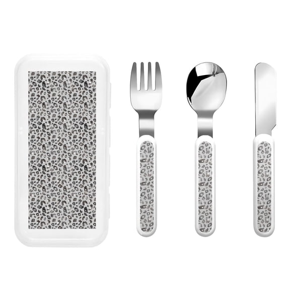 Rateoe Wild Animal Leopard Print for Stainless Steel Kids Silverware Set - Child and Toddler Safe Flatware - Children's Knife, Fork And Spoon Set