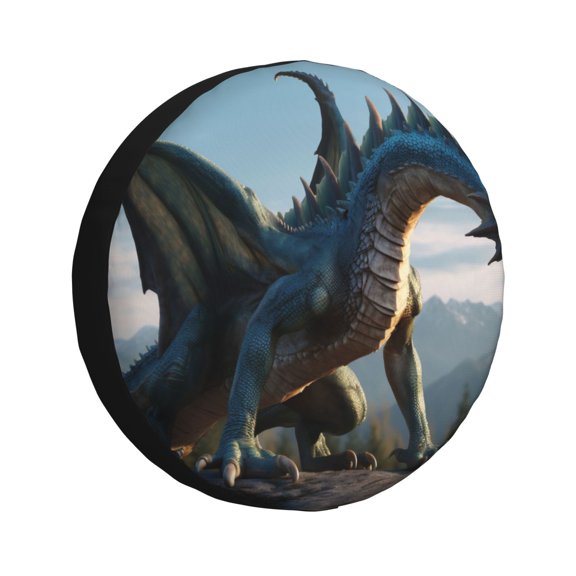 Rateoe Wild Blue Cool Dragon Pattern Tire Cover Wheel Protectors Weatherproof Wheel Covers Universal Fit for Trailer Rv SUV Truck Camper Travel Trailers Accessories-14 inch