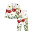 thumbnail image 1 of Rateoe Wild Herbs Pattern Womens Pajamas Set Long Sleeve Sleepwear Button Down Nightwear Soft Cotton Pj Lounge Sets-Large, 1 of 7