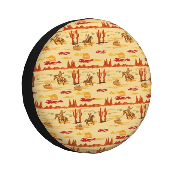 Rateoe Wild West Colorful Pattern Tire Cover Wheel Protectors Weatherproof Wheel Covers Universal Fit for Trailer Rv SUV Truck Camper Travel Trailers Accessories-14 inch