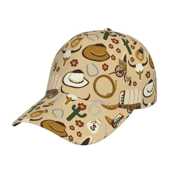 Rateoe Wild West Cowboy Pattern Baseball Cap Outdoor Cap Mountain Dad Hat - Unstructured Soft Cotton Cap-Adjustable UV Protection Cap