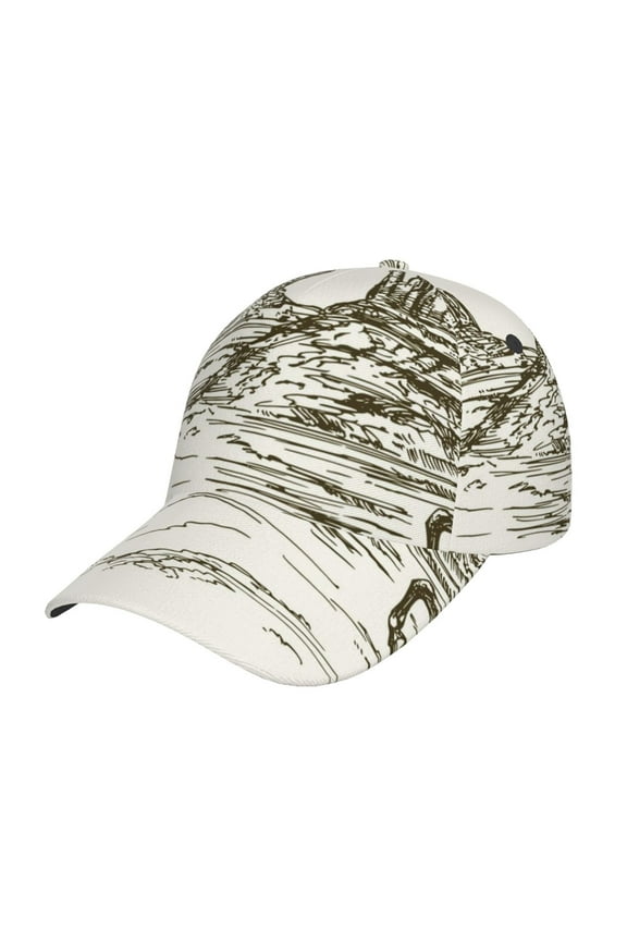 Wild West Desert With Cowboy Pattern Mens Baseball Cap Adjustable Curved Brim Hat, Soft Cotton Sports Cap for Outdoor, Casual, and Everyday Wear, Comfortable & Breathable