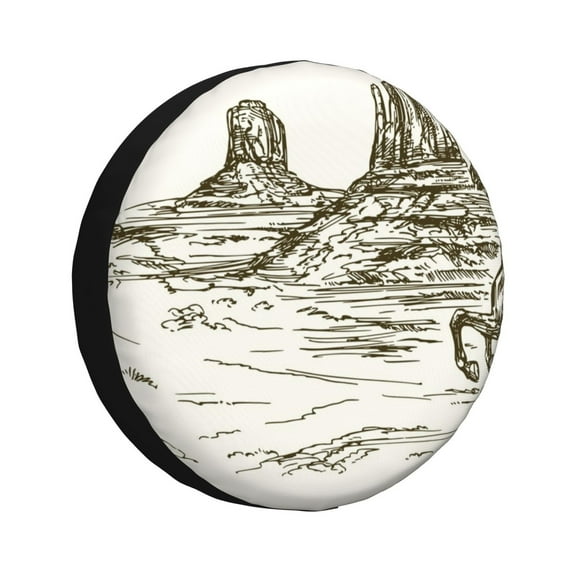 Rateoe Wild West Desert With Cowboy Pattern Tire Cover Wheel Protectors Weatherproof Wheel Covers Universal Fit for Trailer Rv SUV Truck Camper Travel Trailers Accessories-