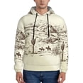 thumbnail image 1 of Rateoe Wild West Desert With Cowboys Pattern Mens Hoodie, Pullover Hooded Sweatshirt, Kangaroo Pocket Hoodie Ideal for Daily Wear, Travel and Home-Small, 1 of 7