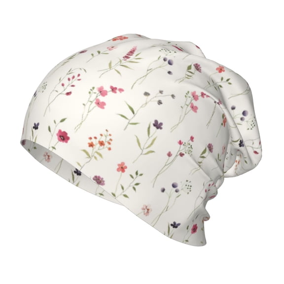 Rateoe Wildflower Watercolor Kids Beanie Warm Knit Beanie Hats Boys Girls Winter Hat Soft Slouchy Hats for Kids