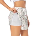 thumbnail image 1 of Rateoe Wildflower Watercolor Printed 2 in 1 Women's Workout Shorts for Athletic Gym Running Shorts with Phone Pockets-Medium, 1 of 7