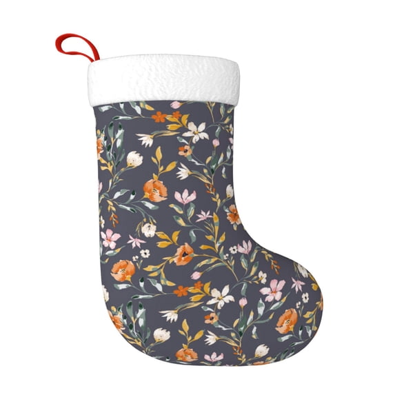 Rateoe Wildflowers Print Christmas Stockings,18 Inch Large Christmas Stockings Decoration Ornaments for Holiday Home Fireplace Indoors