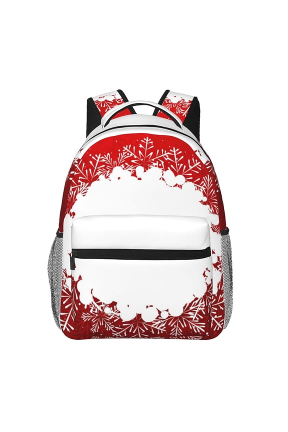 Winter Christmas Snowflake Pattern Casual Backpack for School, Work, Travel Adjustable Straps, Multiple Compartments Ergonomic Design, Fits Laptops and Tablets