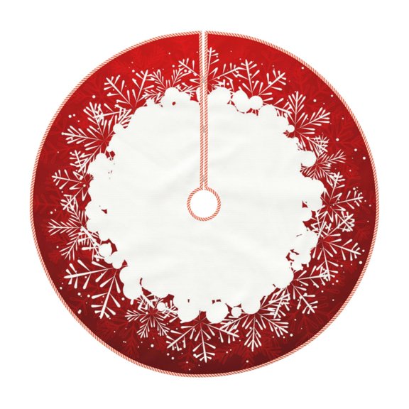 Rateoe Winter Christmas Snowflake Pattern Christmas Tree Skirt with Ties , Christmas Tree Decorations, Farmhouse Christmas Decor Xmas Holiday Decorations-30"