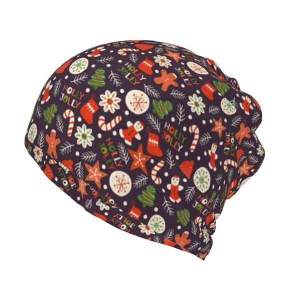 Rateoe Winter Holiday Christmas Cotton Slouchy Beanie Hat for Men/Women,Lightweight Oversize Large Thin Skull Cap Night Sleeping Cap