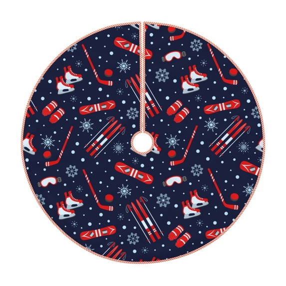 Rateoe Winter Outdoors Sports Pattern Christmas Tree Skirt with Ties, Christmas Tree Decorations, Farmhouse Christmas Decor Xmas Holiday Decorations-30"