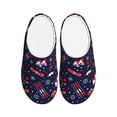 thumbnail image 1 of Rateoe Winter Outdoors Sports Print Women's Men's Cotton Knit Slippers Lightweight Memory Foam Indoor House Shoes with Anti-Skid Sole-42/43, 1 of 7