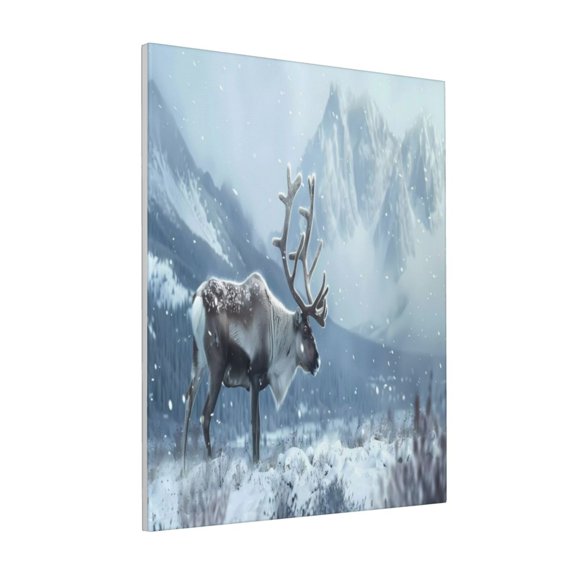 Rateoe Winter Reindeer In Snowy Mountains Pattern Decorative Picture – Unique Modern Wall Art, Ready-to-Hang Canvas Print for Home (Vertical)