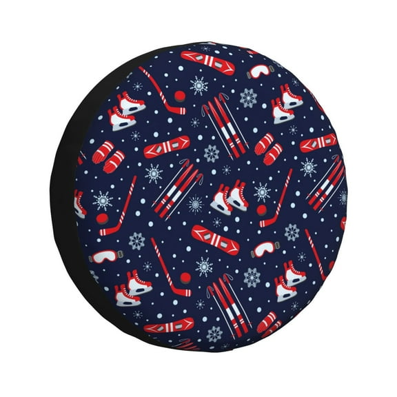 Rateoe Winter Skiing Snowflakes Pattern Tire Cover Wheel Protectors Weatherproof Wheel Covers Universal Fit for Trailer Rv SUV Truck Camper Travel Trailers Accessories-14 inch