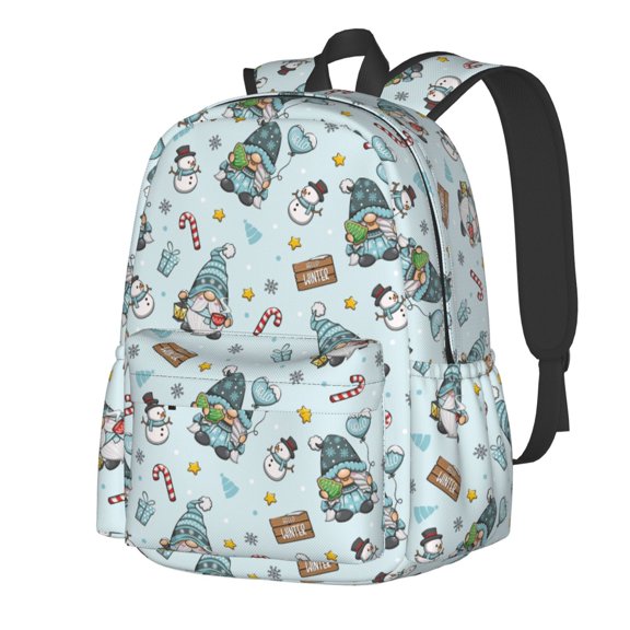 Rateoe Winter Wonderland Light Blue Pattern Student Backpack,Backpack for School,Lightweight Bag,Travel Backpack,Outdoor Backpack,Large Capacity Backpack