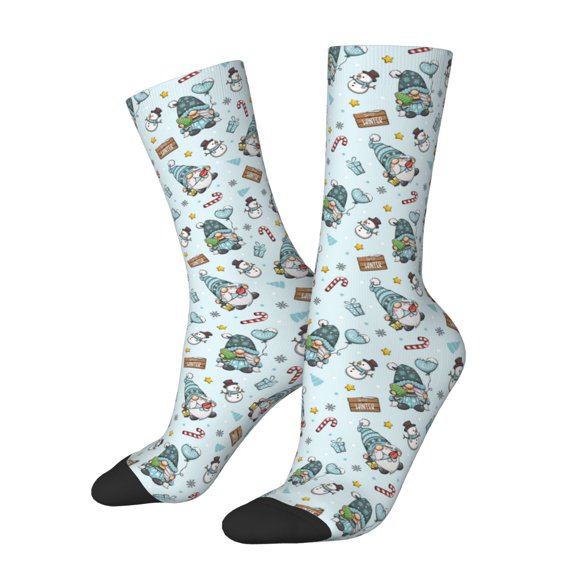 Rateoe Winter Wonderland Light Blue for Women Casual Calf Socks - Cute Crew Socks - Thin Soft Above Ankle Socks Size 5-11