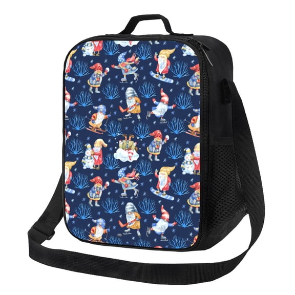 Rateoe Winter old man Playtime Lunch Bag Reusable Lunch Box with Shoulder Straps for Men Women Insulated Portable Lunchbox for adults Suitable for School Work Picnic