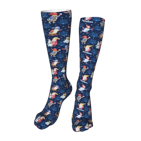 Rateoe Winter old man Playtime print Women's Men's Novelty 20in Crew Socks Cotton Socks Knee High Socks for Walking,Running,Nurses,Pregnancy-One Size