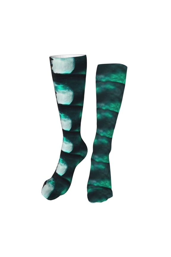 Witch House On The Hill print Women's Men's Novelty 20in Crew Socks Cotton Socks Knee High Socks for Walking,Running,Nurses,Pregnancy-One Size