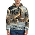 thumbnail image 1 of Rateoe Wolf Family Winter Wonderland Pattern Mens Hoodie, Pullover Hooded Sweatshirt, Kangaroo Pocket Hoodie Ideal for Daily Wear, Travel and Home-X-Large, 1 of 7